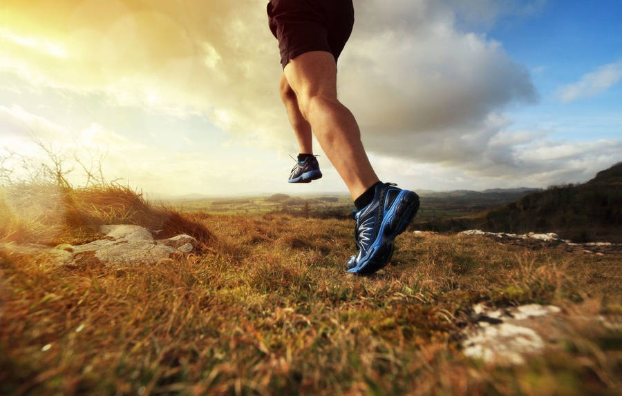 Runner's Blue Shoes Wallpaper