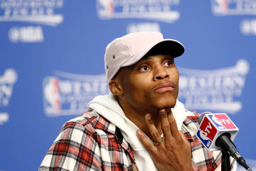 Russell Westbrook Nba Conference Wallpaper