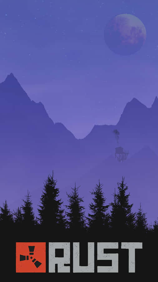 Rust - A Game With A Mountain And Trees Wallpaper