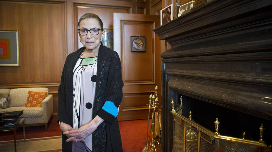 Ruth Bader Ginsburg White Green Dress Wallpaper