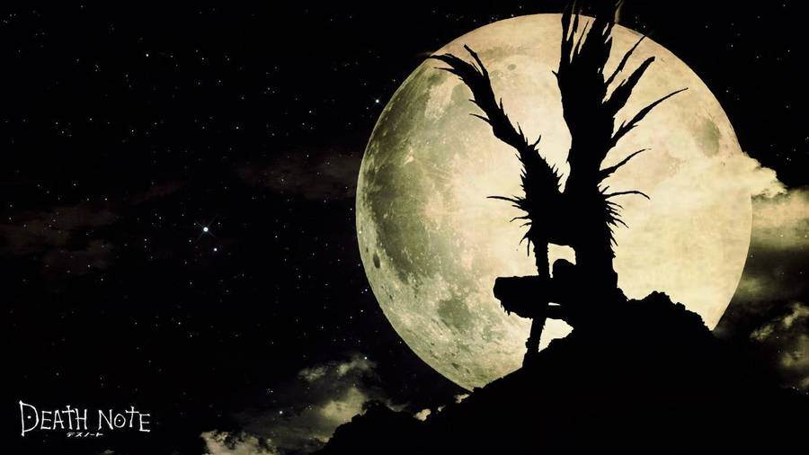 Ryuk Contemplates The Meaning Of Life Under A Moonlit Sky Wallpaper