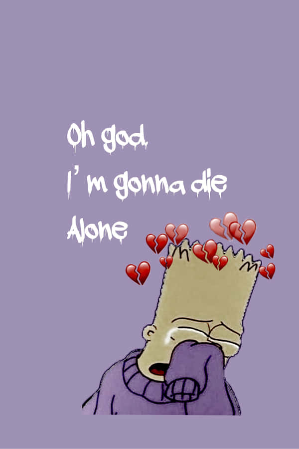 Sad Bart Simpson Phone Purple Aesthetic Wallpaper