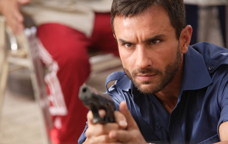 Saif Ali Khan With A Gun Wallpaper