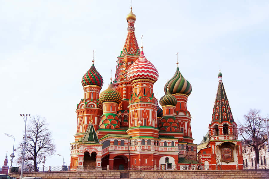 Saint Basil's Cathedral With Intricate Designs And Colors Wallpaper
