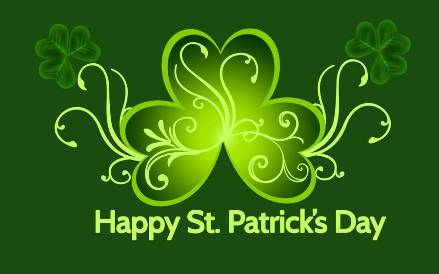 Saint Patrick’s Day On Solid Green Background Wallpaper