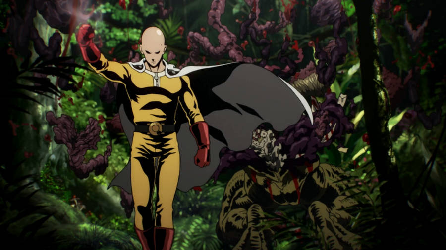 Saitama And Monsters Wallpaper
