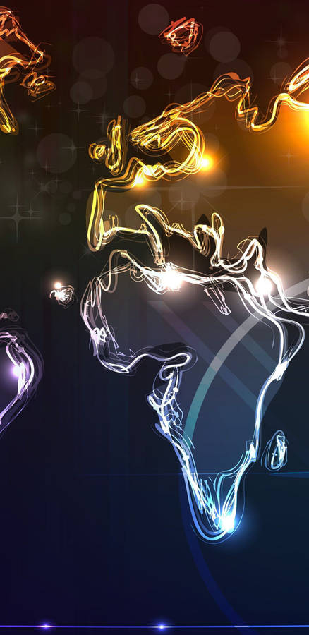 Samsung Galaxy S22 Illuminated By Neon Map Light. Wallpaper