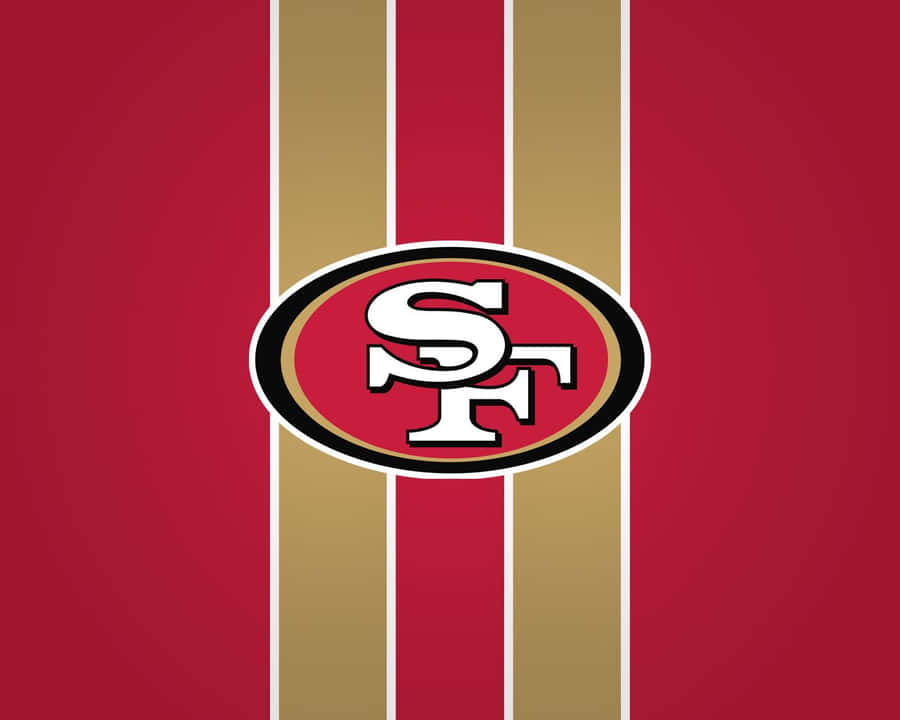 San Francisco 49ers Logo With Gold Stripes Wallpaper