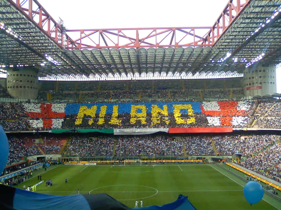 San Siro Stadium Crowd Tifo Display Wallpaper