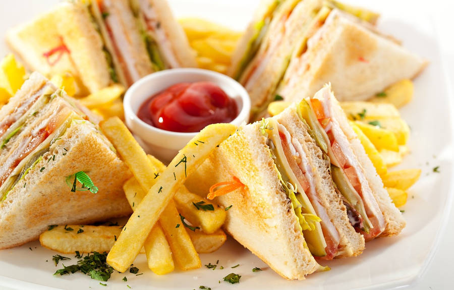 Sandwiches With Fries Wallpaper