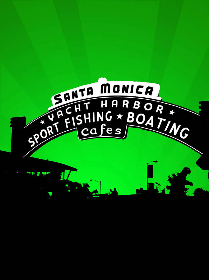 Santa Monica Arch Silhouette Wallpaper