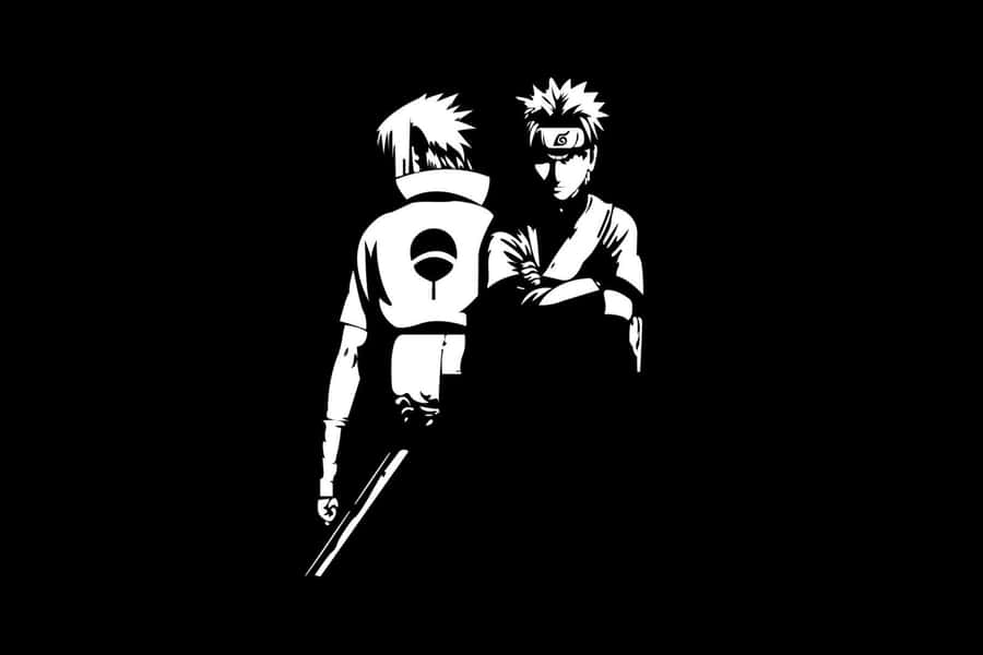 Sasuke_ Silhouette_ Art_ Black_and_ White Wallpaper