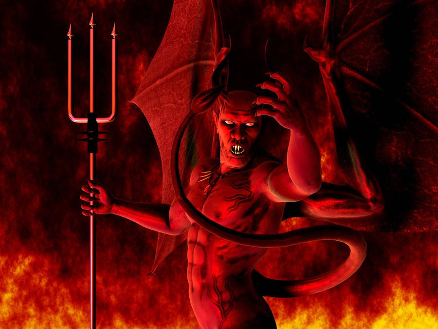 Satan On Fire Dark Devil Wallpaper