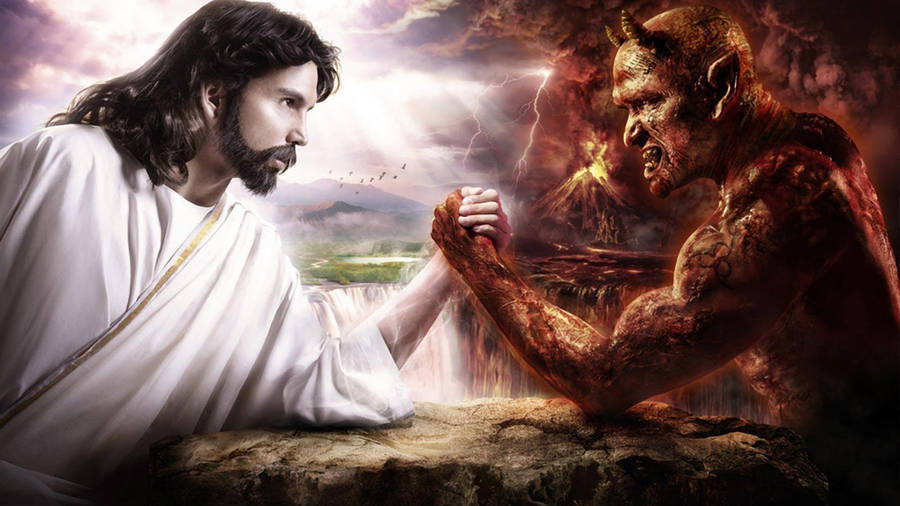 Satan Vs God Full Hd Wallpaper