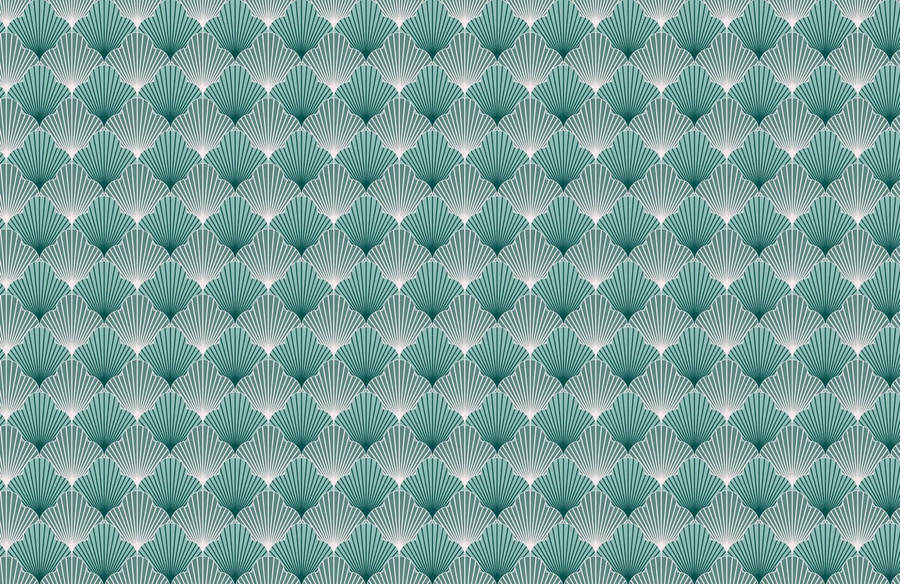 Scallops Pattern Green Aesthetic Wallpaper