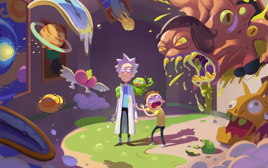 Scared Of Aliens Rick And Morty Fan Art Wallpaper
