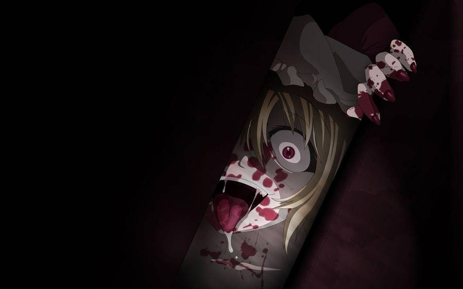 Scary Face Reflecting On Knife Wallpaper