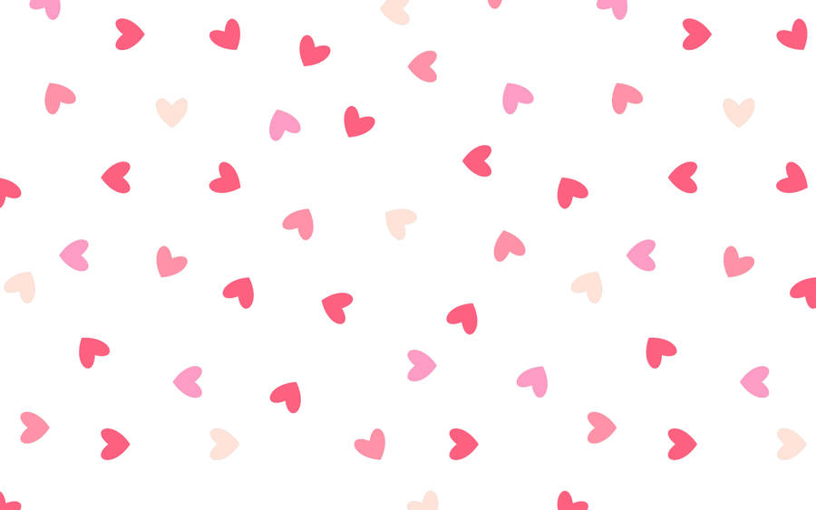 Scattered Hearts Valentines Day Desktop Wallpaper