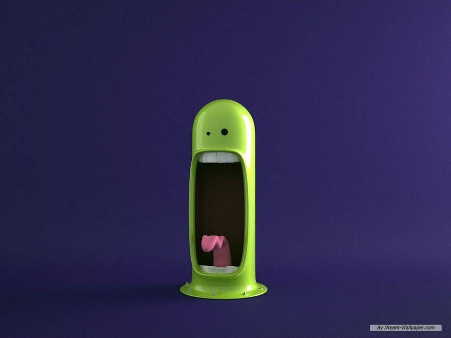 Screaming Green Man Funny Cartoon Wallpaper