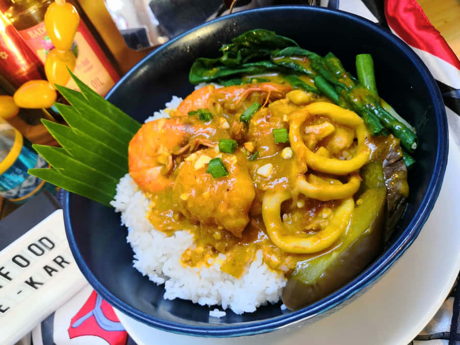 Seafood Kare-kare Rice Topping Wallpaper