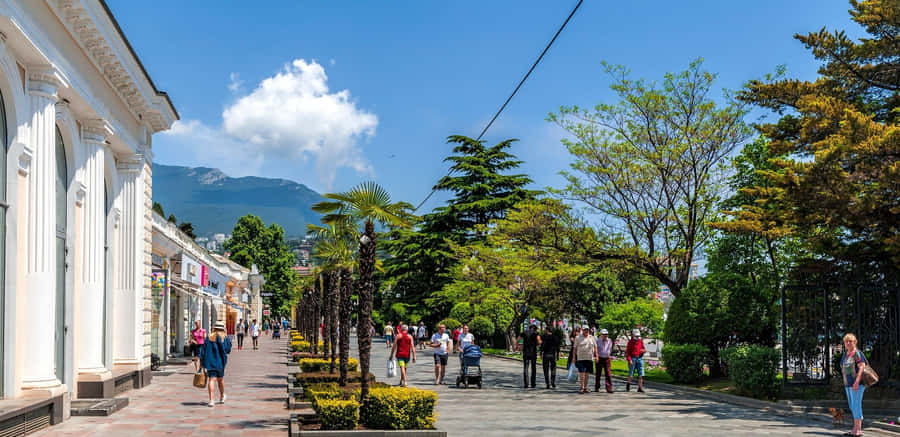 Seafront Tourist Attraction In Yalta Wallpaper