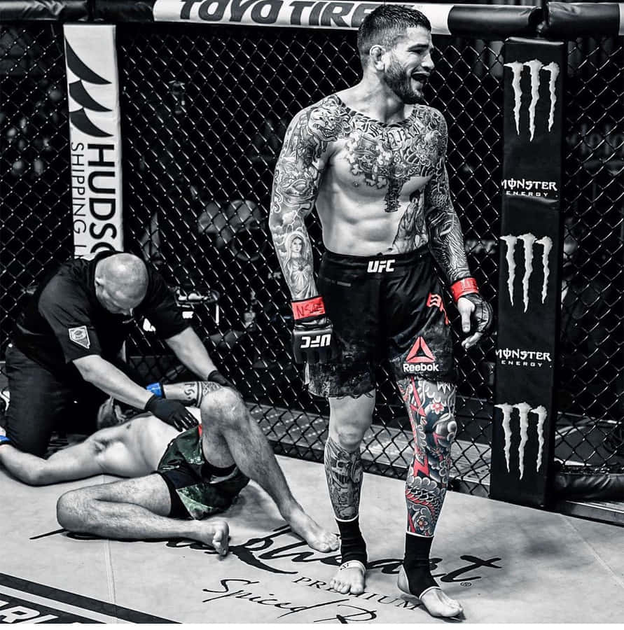 Sean Brady In Fierce Combat With Michael Chiesa Wallpaper