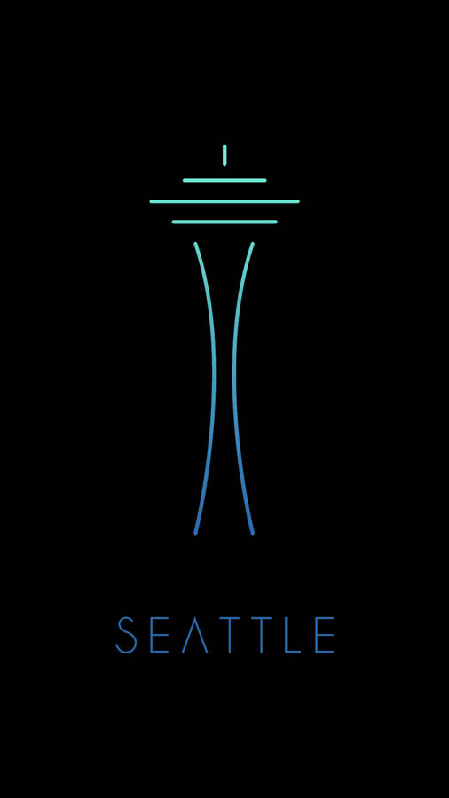 Seattle Iphone Simple Poster In Black Wallpaper