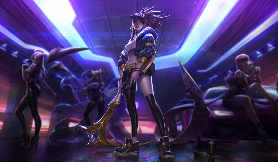 Sensational Akali Kda Pop Star Wallpaper