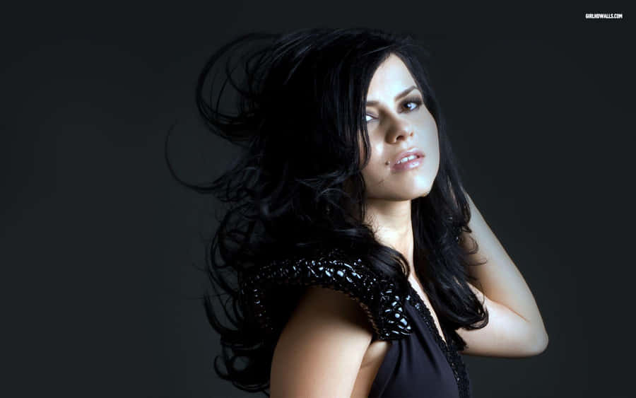 Sensual Black Haired Woman Wallpaper