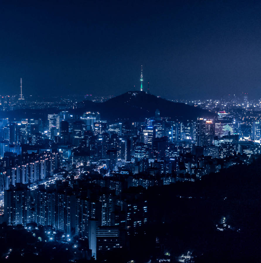 Seoul Lit Up In The Night Sky Wallpaper