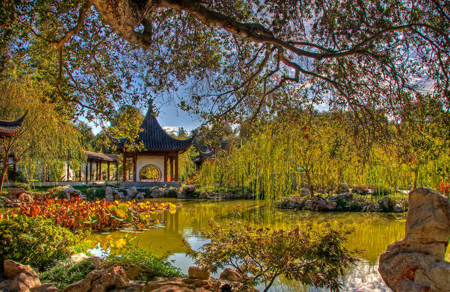 Serene Botanical Garden In San Marino Wallpaper