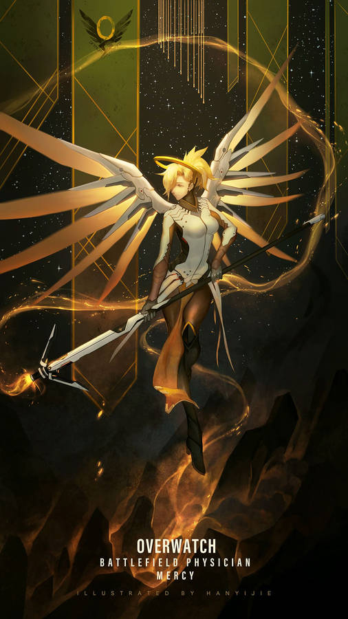 Serene Mercy Angel In The Heavens Wallpaper