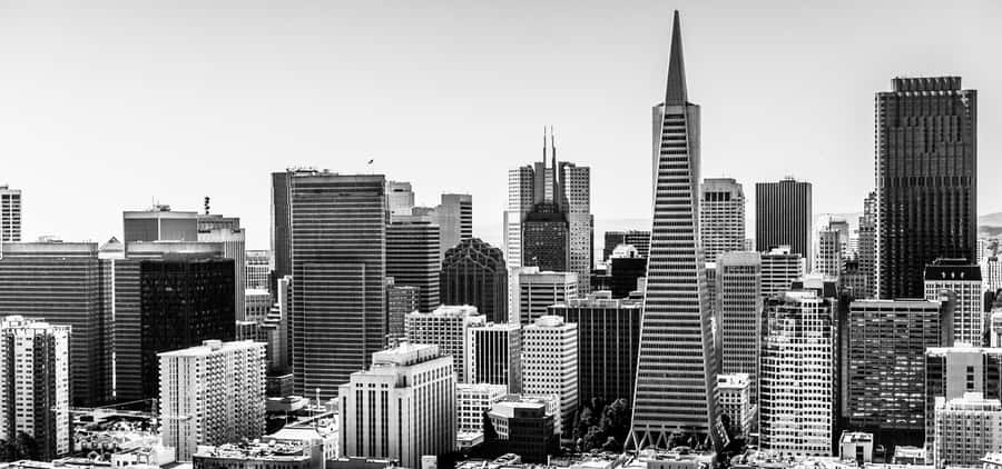 Serene San Francisco In Black And White Wallpaper