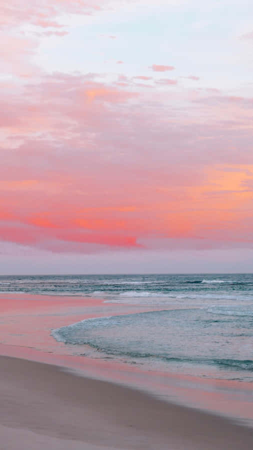 Serene Sunset At Pink Beach Wallpaper