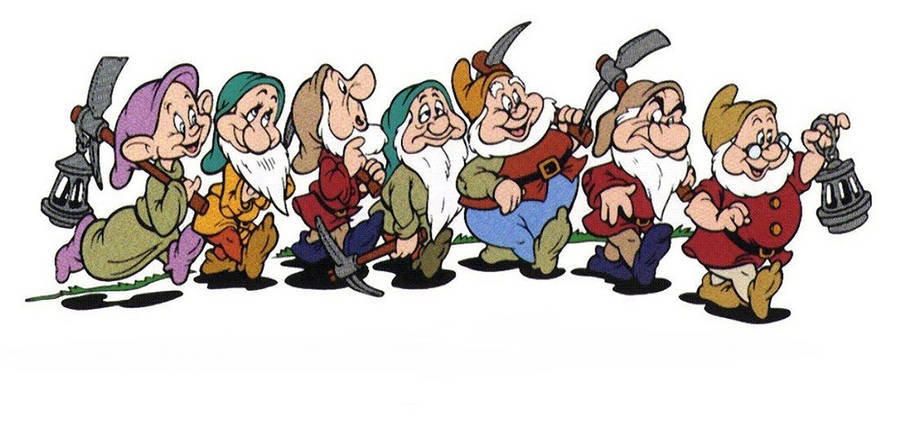 Seven Dwarfs Graphic Art Wallpaper