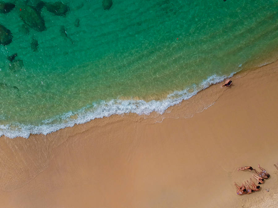Seychelles Aerial Sunset Beach Wallpaper