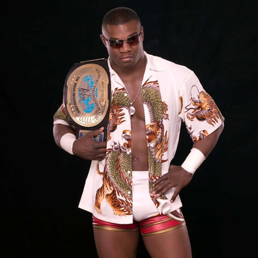 Shelton Benjamin, The Intercontinental Champion In Wrestling Attire Wallpaper