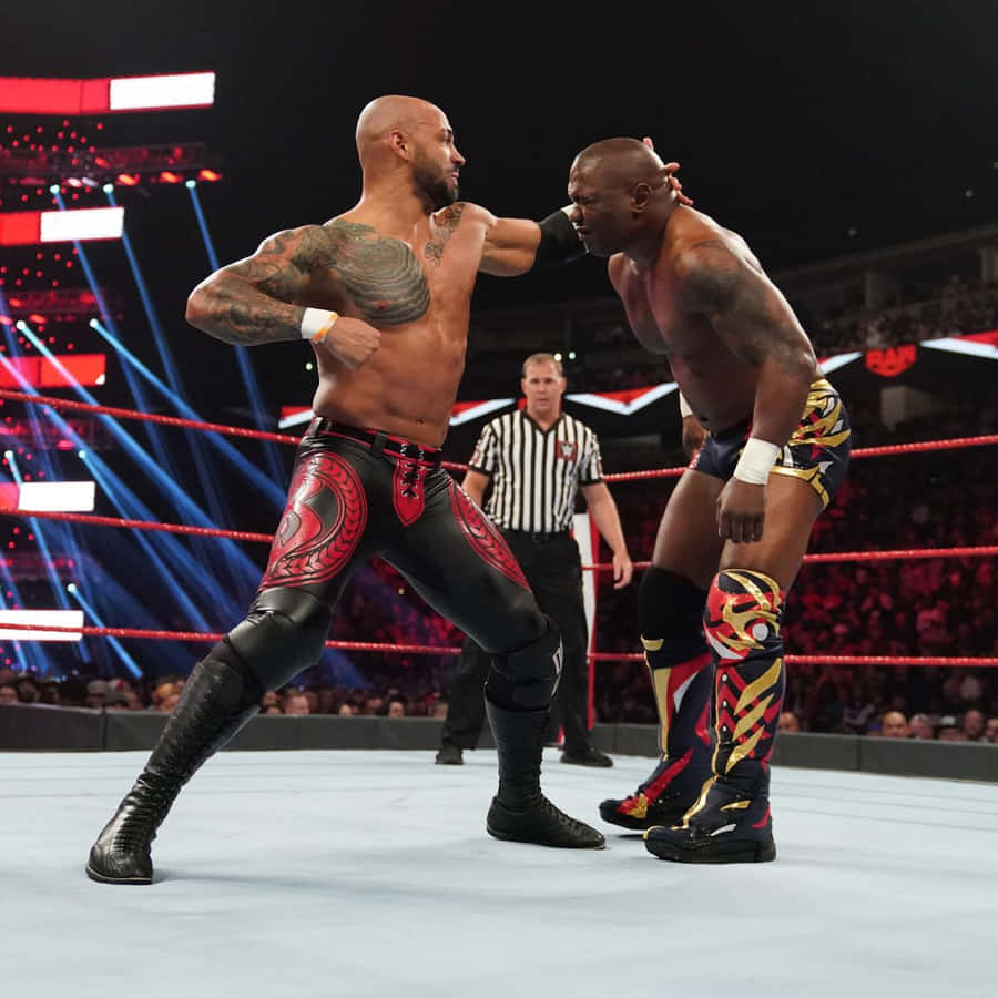 Shelton Benjamin Wwe Raw Ricochet Punch Wallpaper