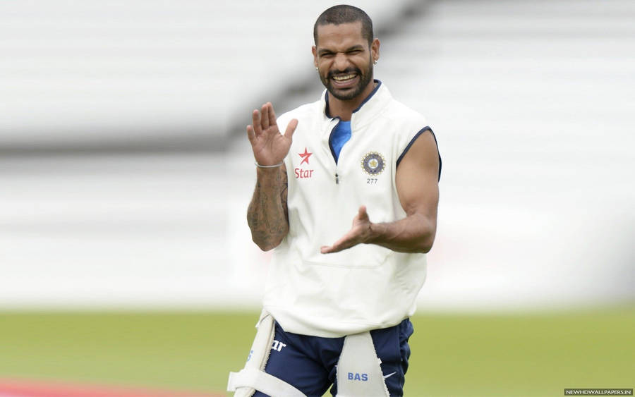 Shikhar Dhawan Laughing Wallpaper
