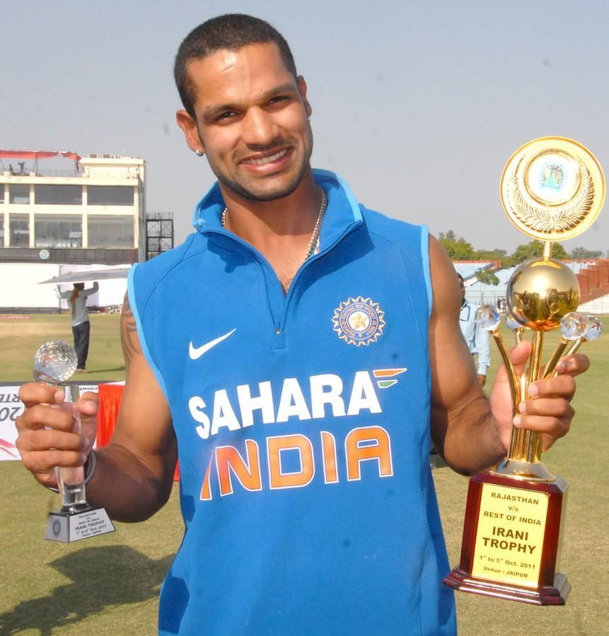 Shikhar Dhawan Trophies Wallpaper