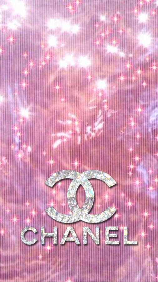 Shimmering Silk Fabric With Pink Chanel Logo Wallpaper