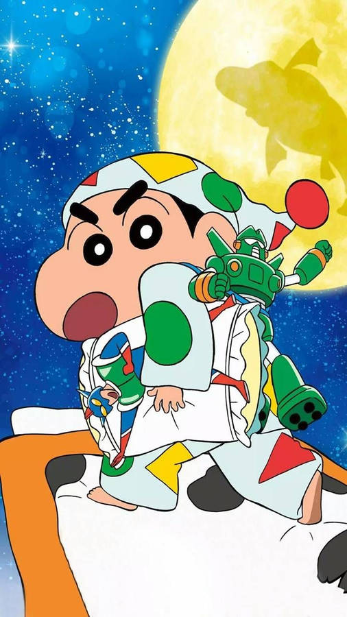 Shin Chan In Moon Wallpaper