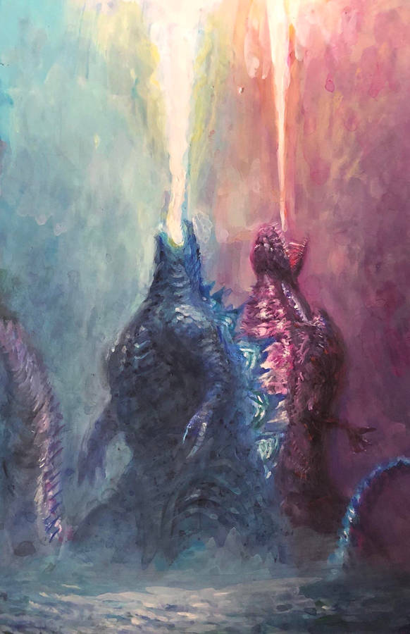 Shin Godzilla And Godzilla Atomic Breath Wallpaper