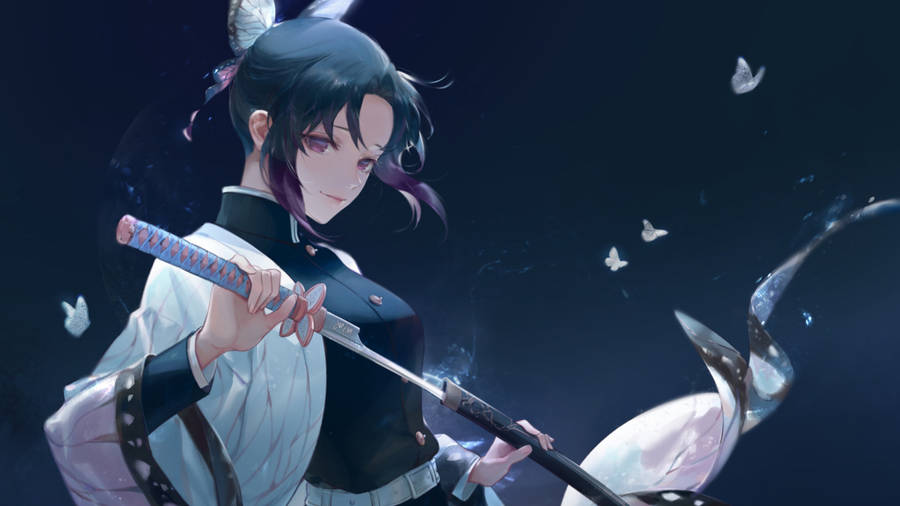 Shinobu With Katana Wallpaper