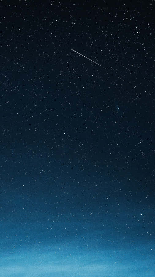 Shooting Star In Galaxy Blue Aesthetic Wallpaper