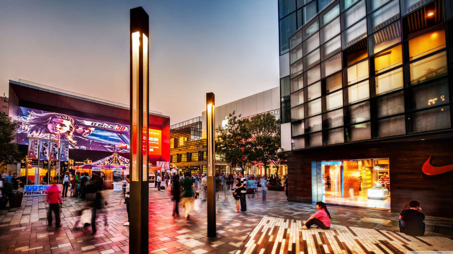 Shopping Mall Streets Wallpaper