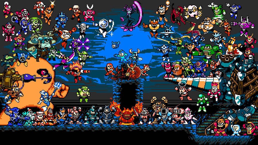Shovel Knight And Mega Man Characters Wallpaper