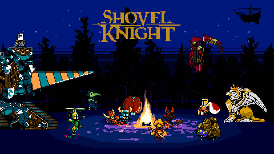 Shovel Knight In Epic Pixel Art Battle Wallpaper