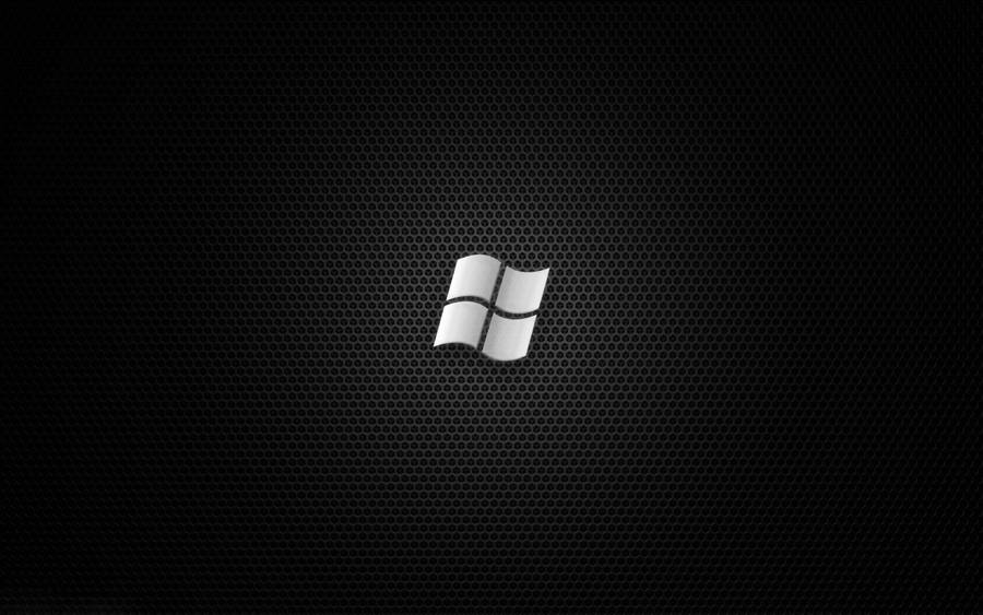 Silver Windows Logo On Black Desktop Wallpaper