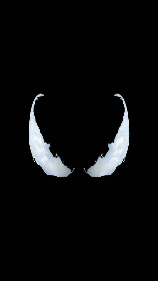 Simple Black Marvel Venom Mask Eyes Wallpaper